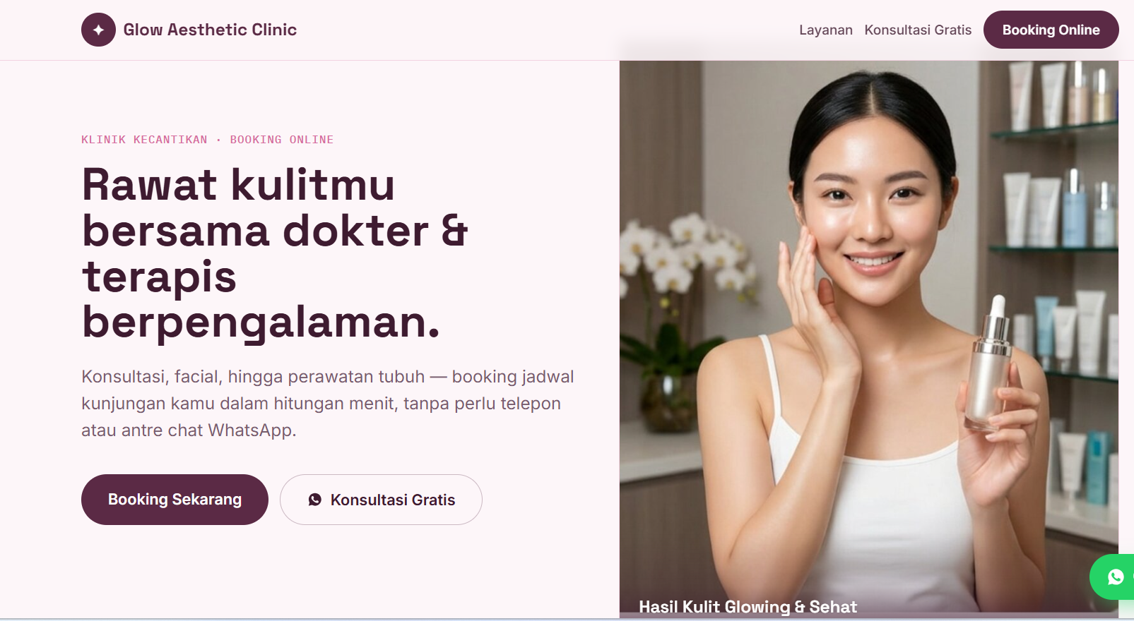 Screenshot Klinik Kecantikan & Booking Online